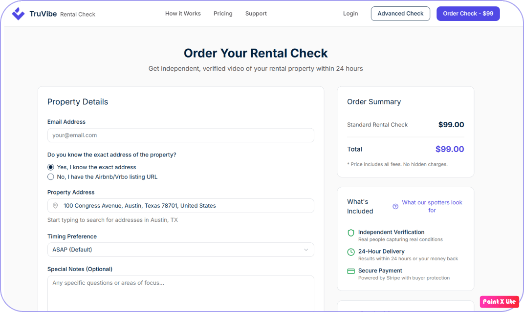 Enter property address